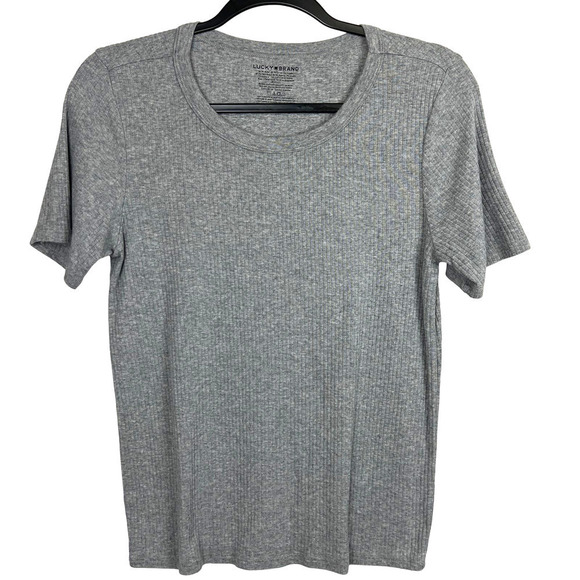 Lucky Brand Modal Blend Ribbed Short Sleeve Tee Size L - Picture 1 of 4